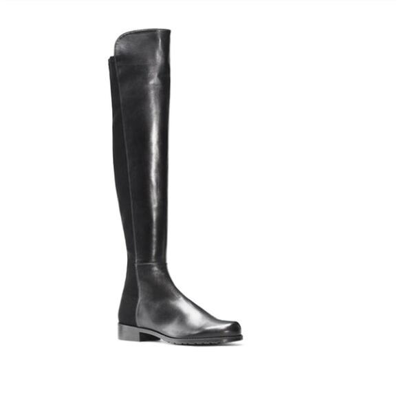 STUART WEITZMAN 5050 Leather OTK Boot Black Sz 5 - Picture 5 of 14